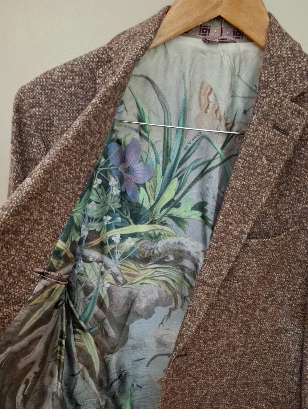 Etro Men's Textured Brown Wool Blend Tweed Sport Jacket Full Lining_1
